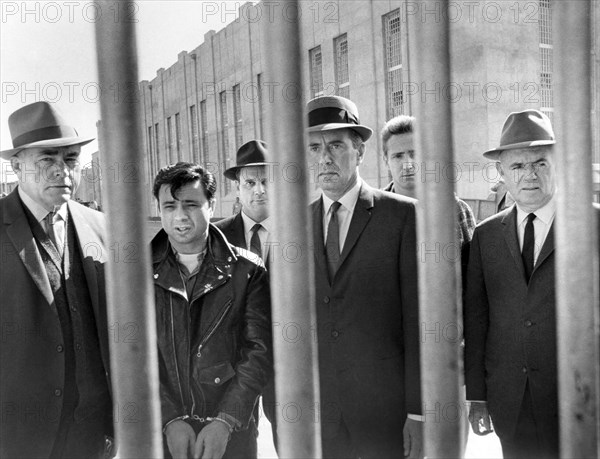 Robert Blake, John Forsythe, Scott Wilson, on-set of the Film "In Cold Blood", 1967