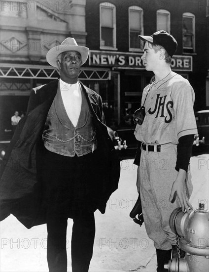 Juano Hernandez, Claude Jarman, Jr., on-set of the Film "Intruder in the Dust", 1949