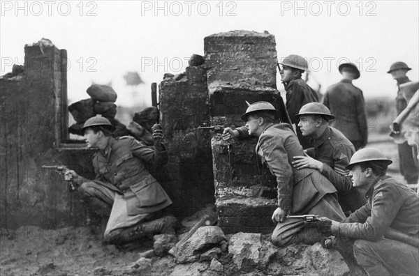 War Scene, on-set of the Film "Journey's End", 1930