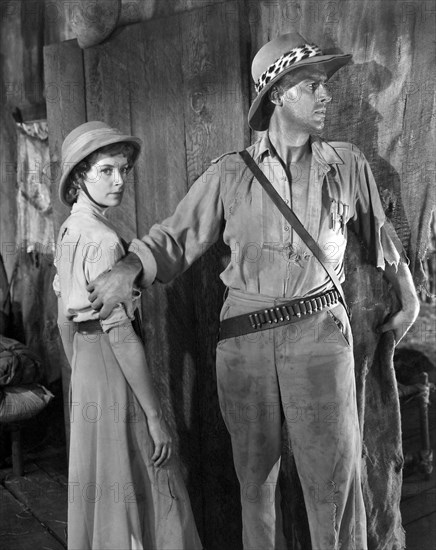 Deborah Kerr, Stewart Granger, on-set of the Film "King Solomon's Mines", 1950