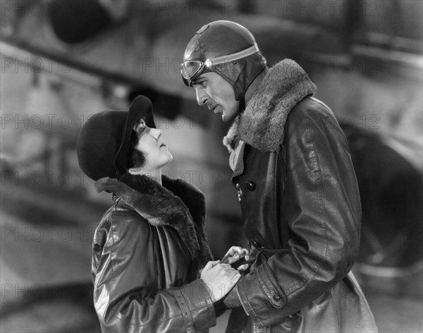 Fay Wray, Gary Cooper, on-set of the Silent Film "The Legion of the Condemned", 1928