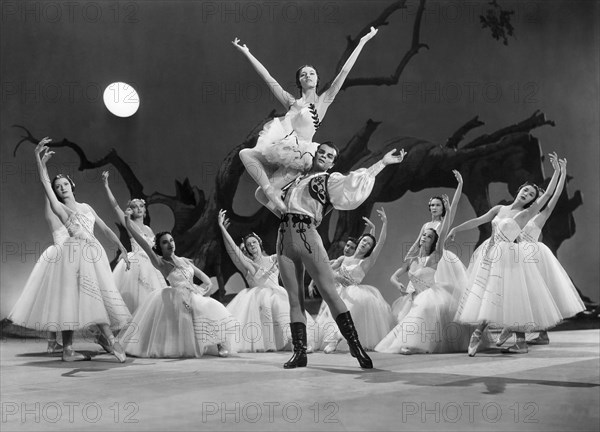 Cyd Charisse, Michael Panaieff, on-set of the Film "Mission to Moscow" 1943