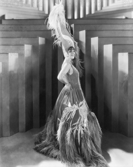 Irene Bordoni, on-set of the Silent Film "Paris", 1929