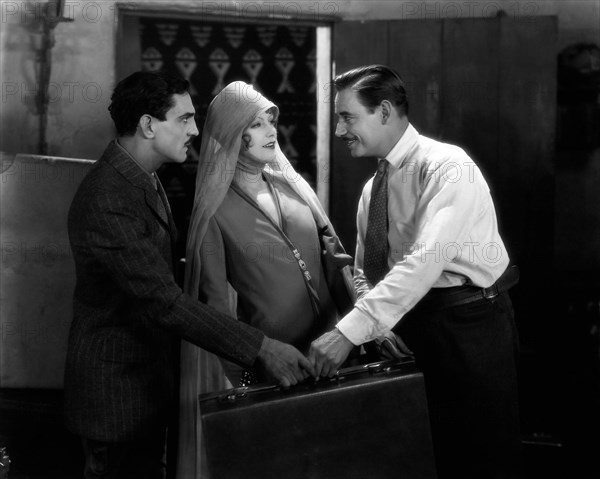 Francis McDonald, Greta Garbo, Marc McDermott, on-set of the Silent Film "The Temptress", 1926