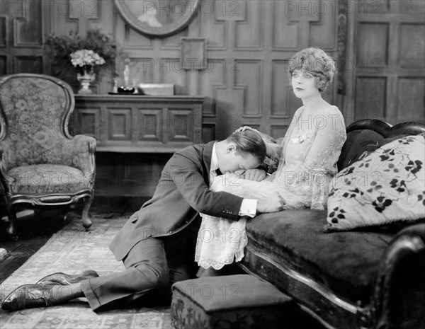 Conrad Nagel, Blanche Sweet, on-set of the Silent Film "Tess of the D'Urbervilles", 1924