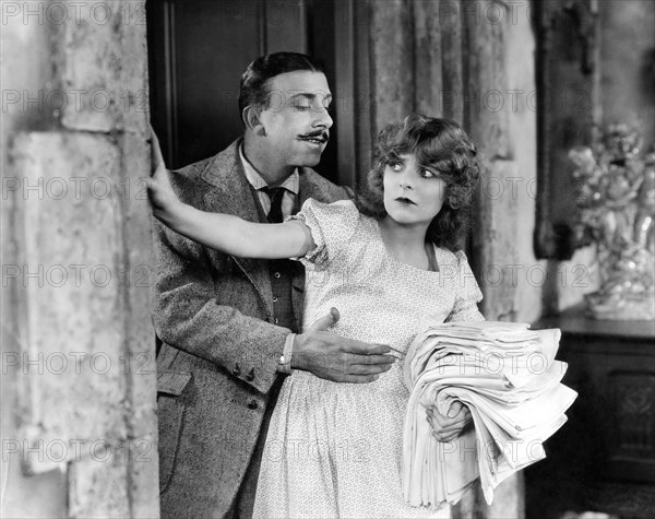 Stuart Holmes, Blanche Sweet, on-set of the Silent Film "Tess of the D'Urbervilles", 1924