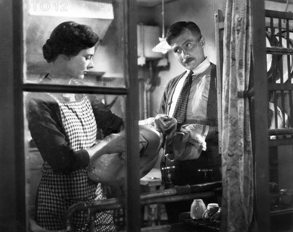 Celia Johnson, Robert Newton, on-set of the Film "This Happy Breed", 1944