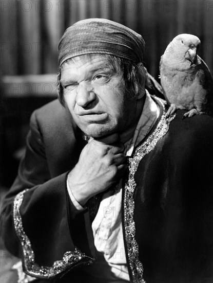 Wallace Beery, on-set of the Film "Treasure Island", 1934