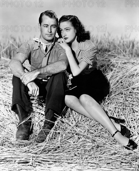 Alan Ladd, Dorothy Lamour, on-set of the Film "Wild Harvest", 1947