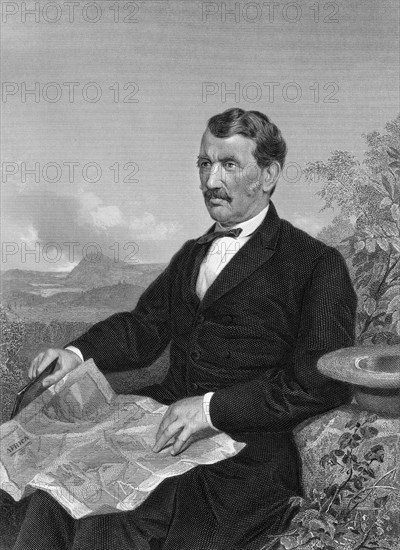 Explorer David Livingstone, Engraving from Painting, 1857