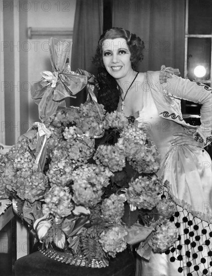 Actress Lily Pons, Portrait in Dressing Room, Covent Garden, London, England, circa mid-1930's