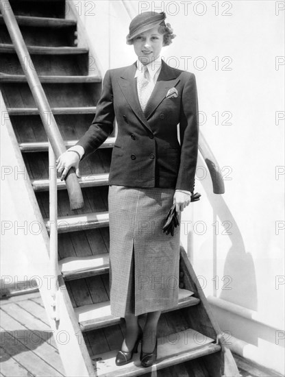 Actress Sally Eilers, Portrait on Ile de France en route for Europe, April 29, 1933