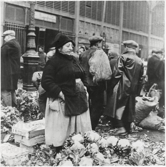 Food Vendor, Les Halles, Paris, France, 1949