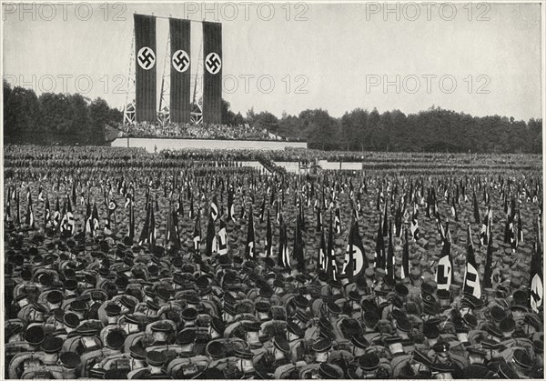 German SA Troops at Rally, Nuremberg, Germany, 1933