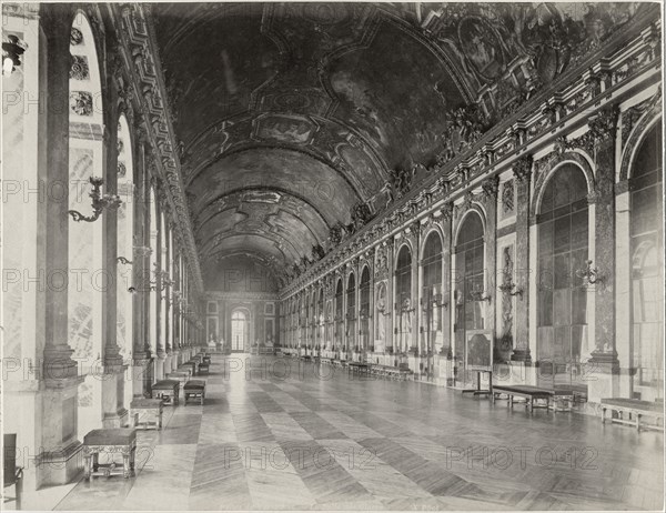 Galerie des Glaces (Hall of Mirrors), Palace of Versailles, France, Albumen Photograph, circa late 19th Century