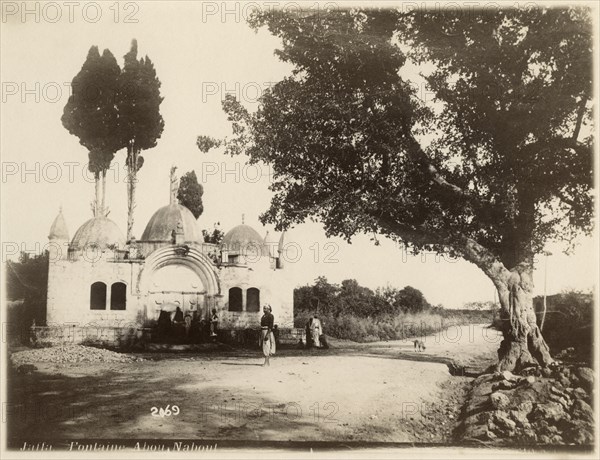 Fontaine Abou Nabout, Public Fountain built by Muhammad Abu-Nabbut,  Jaffa, Palestine, Albumen Print, circa 1880