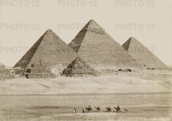 Pyramids, Giza, Egypt, Albumen Print, circa 1880