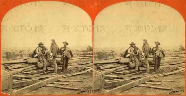“Three ‘Johnnie Reb’ Prisoners.” Captured Confederate Soldiers, Gettysburg, Pennsylvania, USA, Stereo Card, Circa 1863