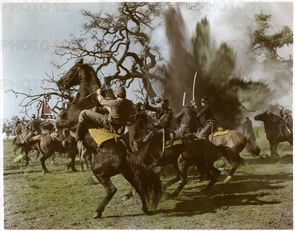 American Civil War Battle, on-set of the film “Of Human Hearts”, Directed by Clarence Brown, 1938