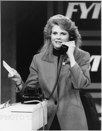 Candice Bergen, on-set of the TV Series, “Murphy Brown”, CBS, 11 October, 1988