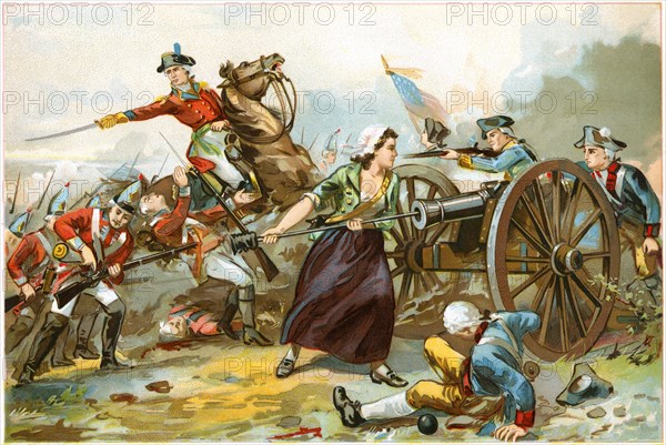 Molly Pitcher, The Heroine of Monmouth, Engraving, 1778