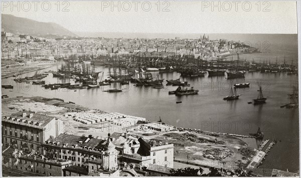 Port of Genoa, Italy, circa 1880