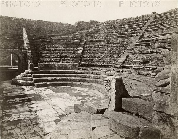 Teatro Maggiore o Scoperto, Pompeii, Italy, circa 1880