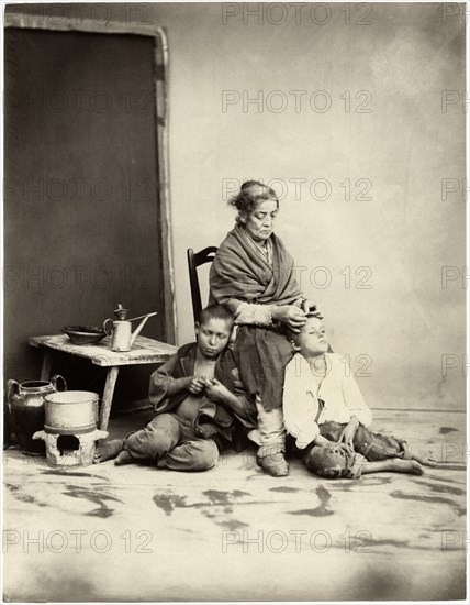 Woman and Children, Naples, Italy, Photo by Giorgio Sommer, circa 1870