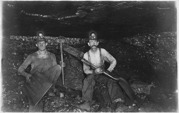 Two Coal Miners, Pennsylvania, USA, circa 1890