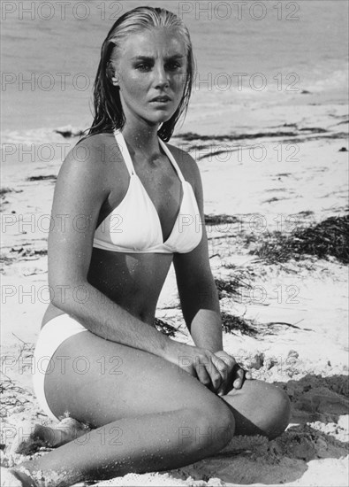 Actress Tiffany Bolling, Publicity Portrait in Bikini Bathing Suit, 1973