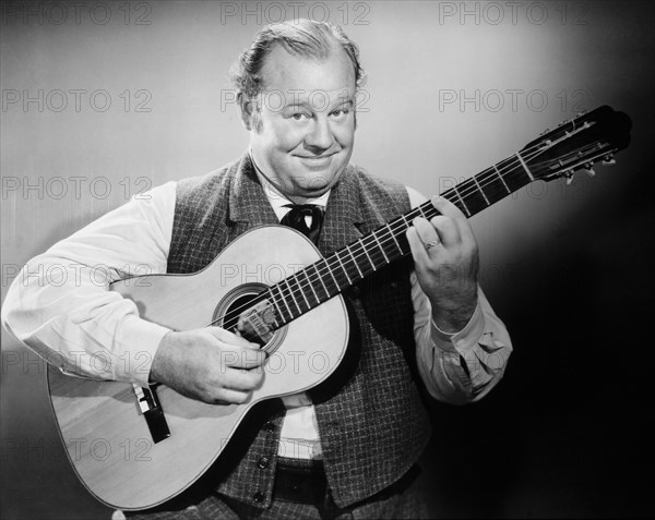 Burl Ives, on-set of the Film "Sea Station", 1948