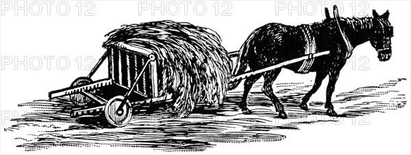 Ancient Welsh Cart, "Classical Portfolio of Primitive Carriers", by Marshall M. Kirman, World Railway Publ. Co., Illustration, 1895