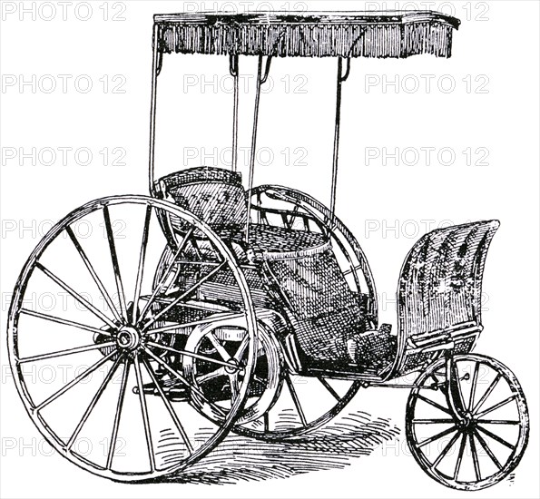 Buckeye Gasoline Buggy, Buckeye Mfg. Co. Anderson. Indiana, USA, Illustration, circa 1895