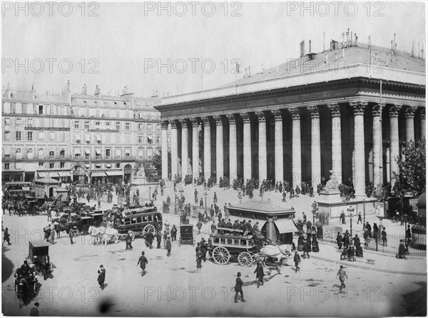 Le Place de la Bourse, Paris, France, by Albert Hautecoeur, circa 1890