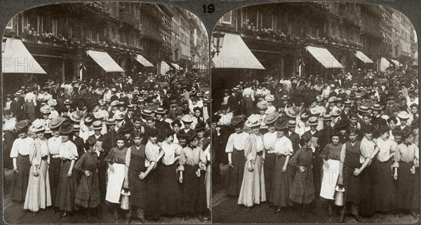 Female Employees of Famous Dressmaking Shops of Paquin and Worth, Paris, France, Underwood & Underwood, Stereo Card, Circa 1915