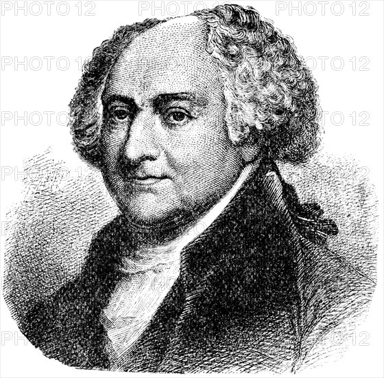 John Adams, 2nd President of the United States, Engraving, 1889