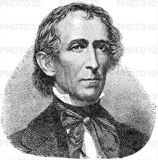 John Tyler (1790-1862), 10th President of the United States, Engraving, 1889