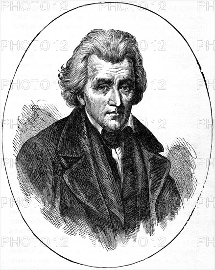 Andrew Jackson (1767-1845), “Old Hickory”,  Seventh President of the United States, Book Illustration from “Indian Horrors or Massacres of the Red Men”, by Henry Davenport Northrop, 1891