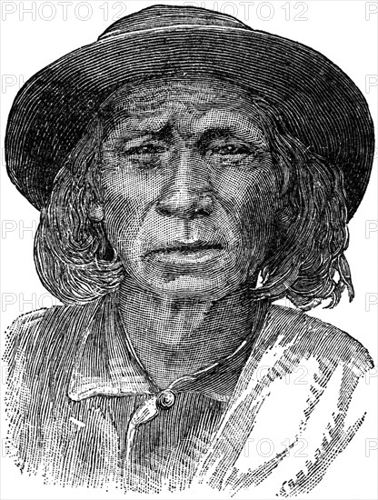 Chief Swift Bear, Book Illustration from “Indian Horrors or Massacres of the Red Men”, by Henry Davenport Northrop, 1891