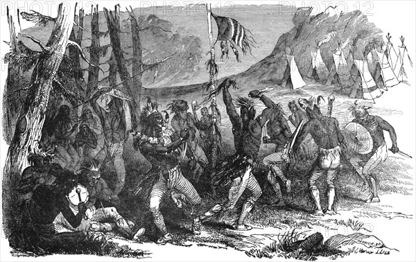 “Scalp Dance of the Comanches”, Book Illustration from “Indian Horrors or Massacres of the Red Men”, by Henry Davenport Northrop, 1891