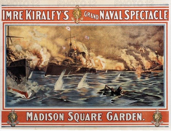 Imre Kiralfy's Grand Naval Spectacle, Madison Square Garden, Poster, 1890's