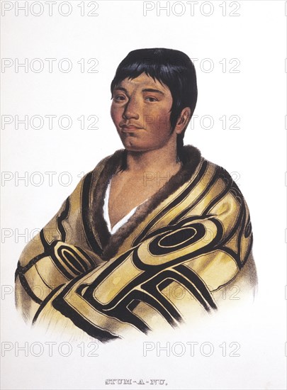 Stumanu, Flathead Warrior, Lithograph, circa 1800's