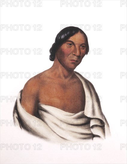 Ohyawamincekee or Otyawanimeehee, Yellow Thunder, Chippewa Chief, Copy by Charles Bird King of a Painting by James Otto Lewis, circa 1826