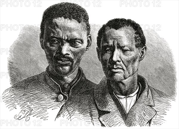 Two Namaquan Men, Southern Africa, Illustration, 1885