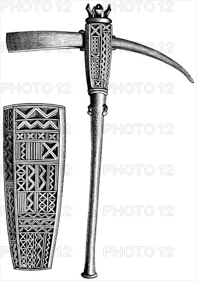 Decorative Axe of the Manganja Region, Africa, Illustration, 1885