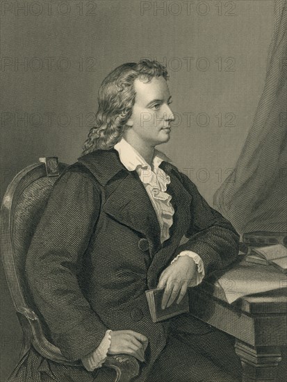 Friedrich von Schiller, German Poet, Portrait, Engraving from an Original Portrait by Melcher of Berlin