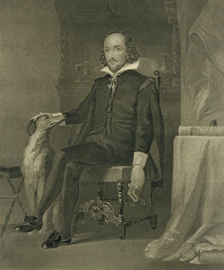 William Shakespeare (1564-1616), English Poet, Playwright and Actor, Portrait from Original Painting by Chappel