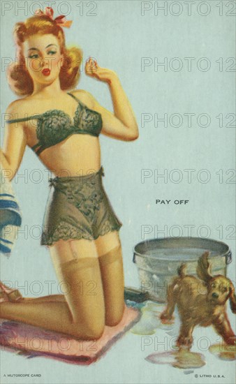 "Pay Off", Mutoscope Card, 1940s