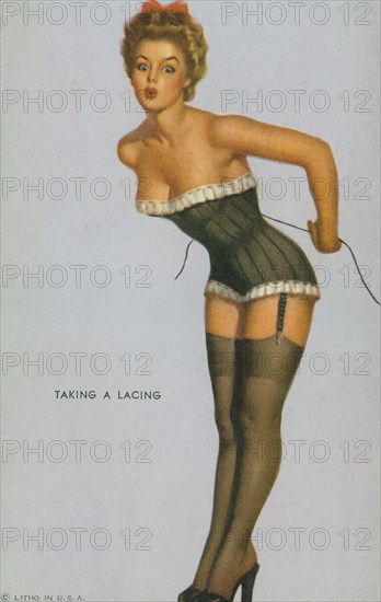 "Taking A Lacing", Mutoscope Card, 1940s