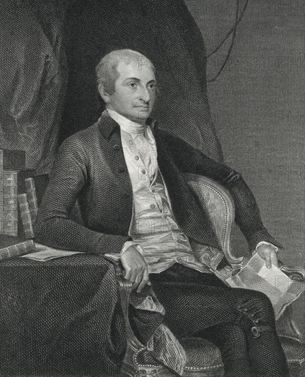 John Jay (1745-1829), American Statesman, Patriot, Diplomat, one of the Founding Fathers of the United States and First Chief Justice of the United States, Portrait, Engraving